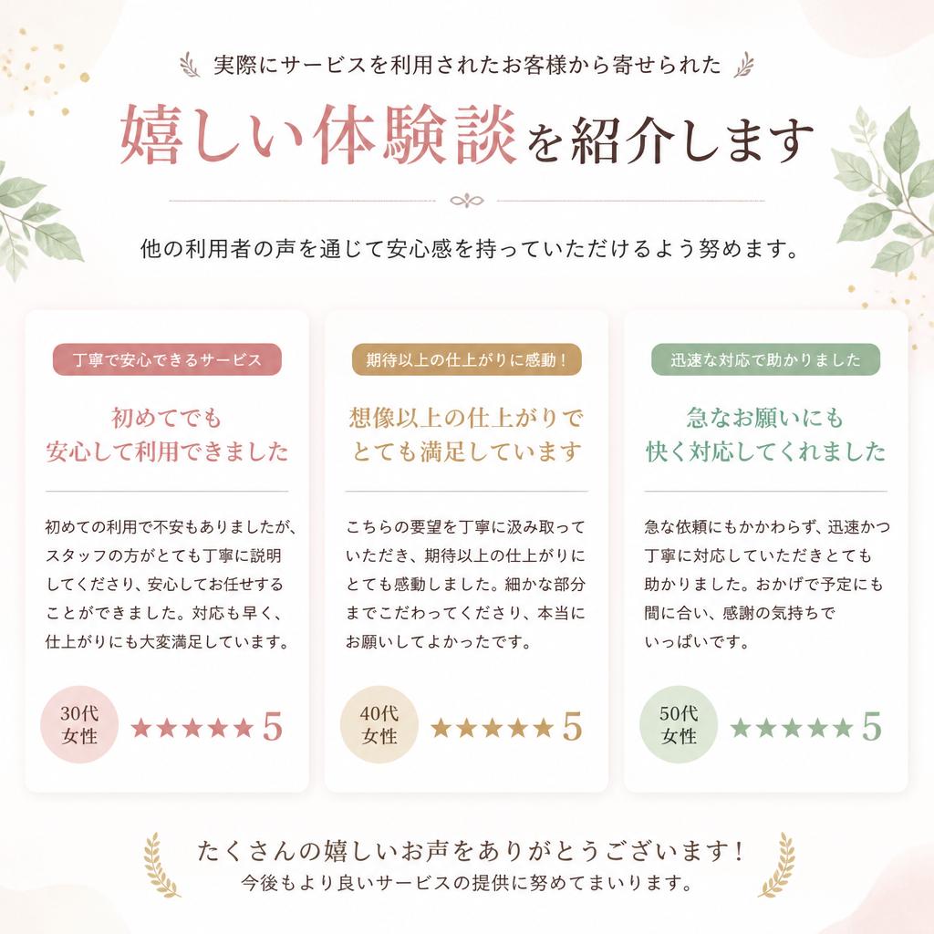 お客様の声/体験談